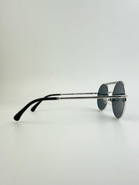 4232 c.124-6G Silver Grey Mirrored Round Pilot Metal Sunglasses