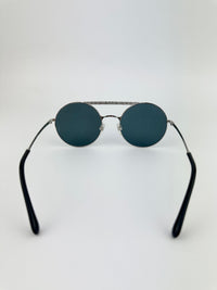 4232 c.124-6G Silver Grey Mirrored Round Pilot Metal Sunglasses