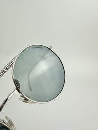 4232 c.124-6G Silver Grey Mirrored Round Pilot Metal Sunglasses
