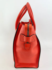 Celine Micro Luggage Tote in Vermillion (Red-Orange)