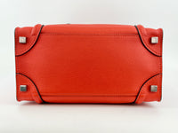 Celine Micro Luggage Tote in Vermillion (Red-Orange)
