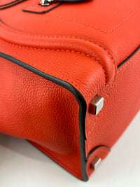 Celine Micro Luggage Tote in Vermillion (Red-Orange)