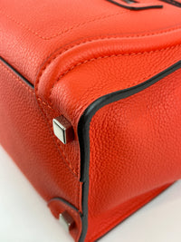 Celine Micro Luggage Tote in Vermillion (Red-Orange)
