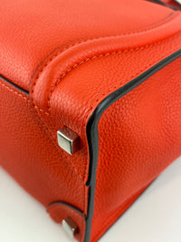 Celine Micro Luggage Tote in Vermillion (Red-Orange)