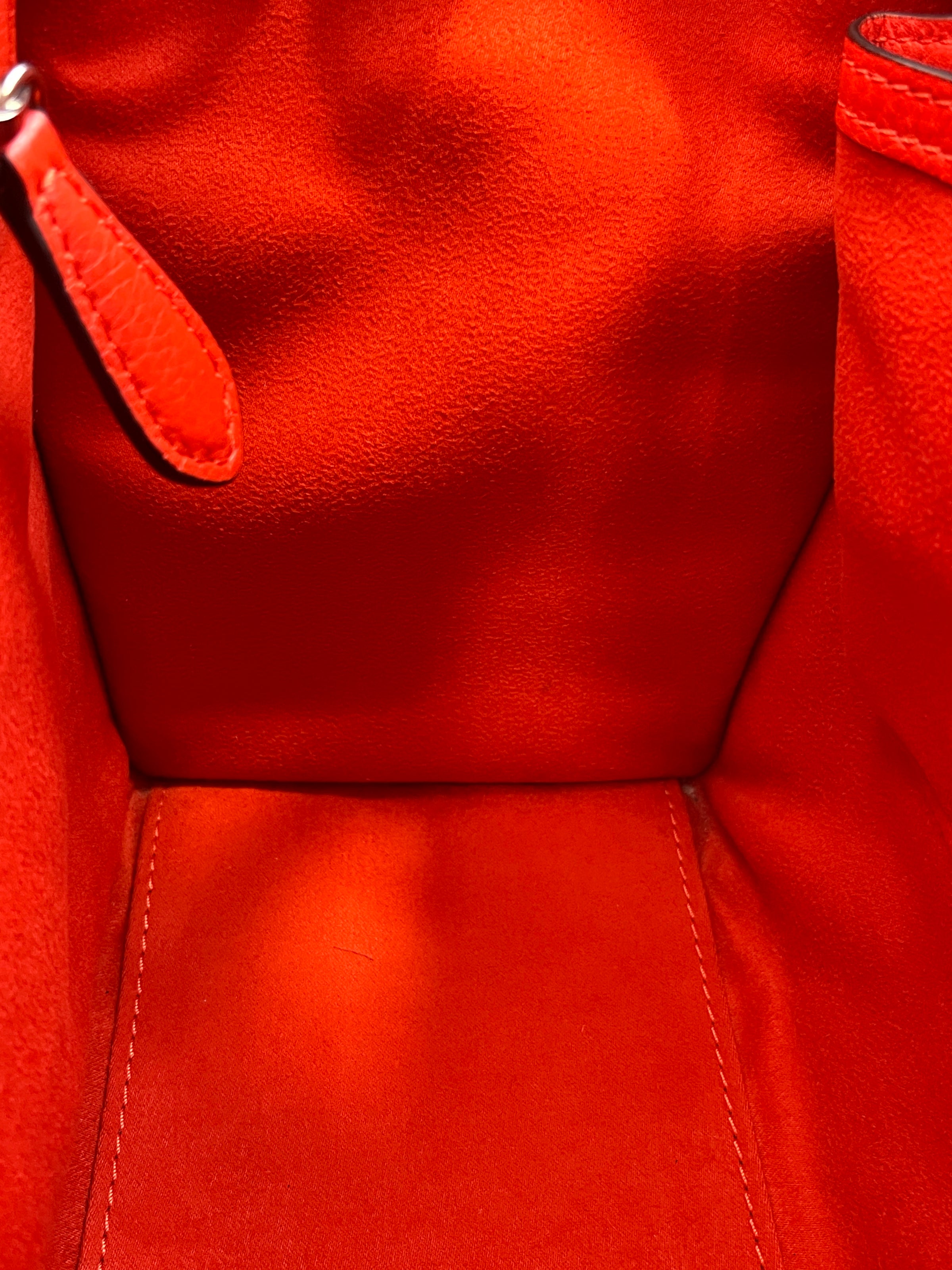 Celine Micro Luggage Tote in Vermillion (Red-Orange)