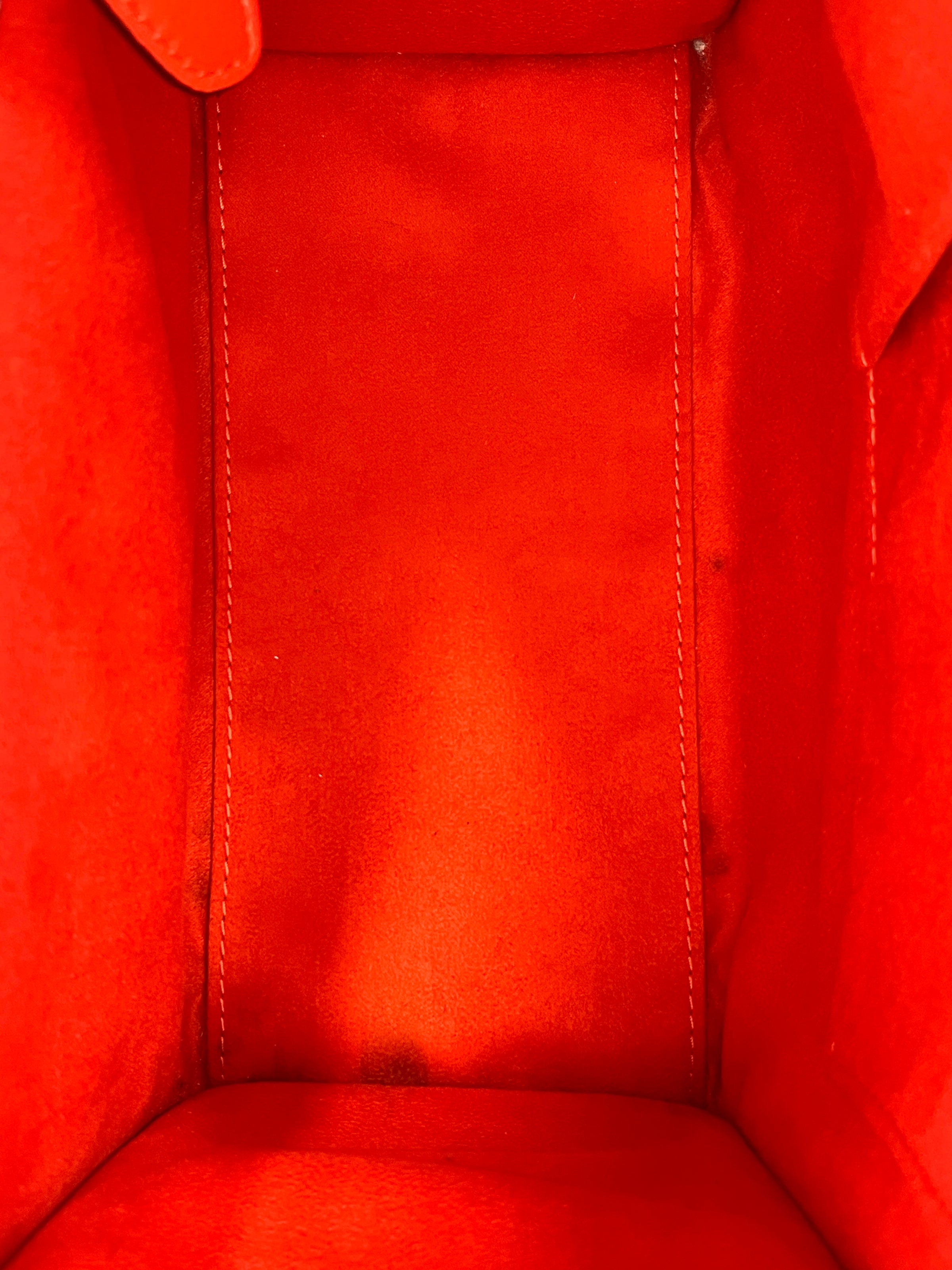 Celine Micro Luggage Tote in Vermillion (Red-Orange)