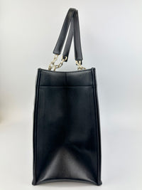 Essential Archi Black Calfskin Leather Cannage Tote Bag