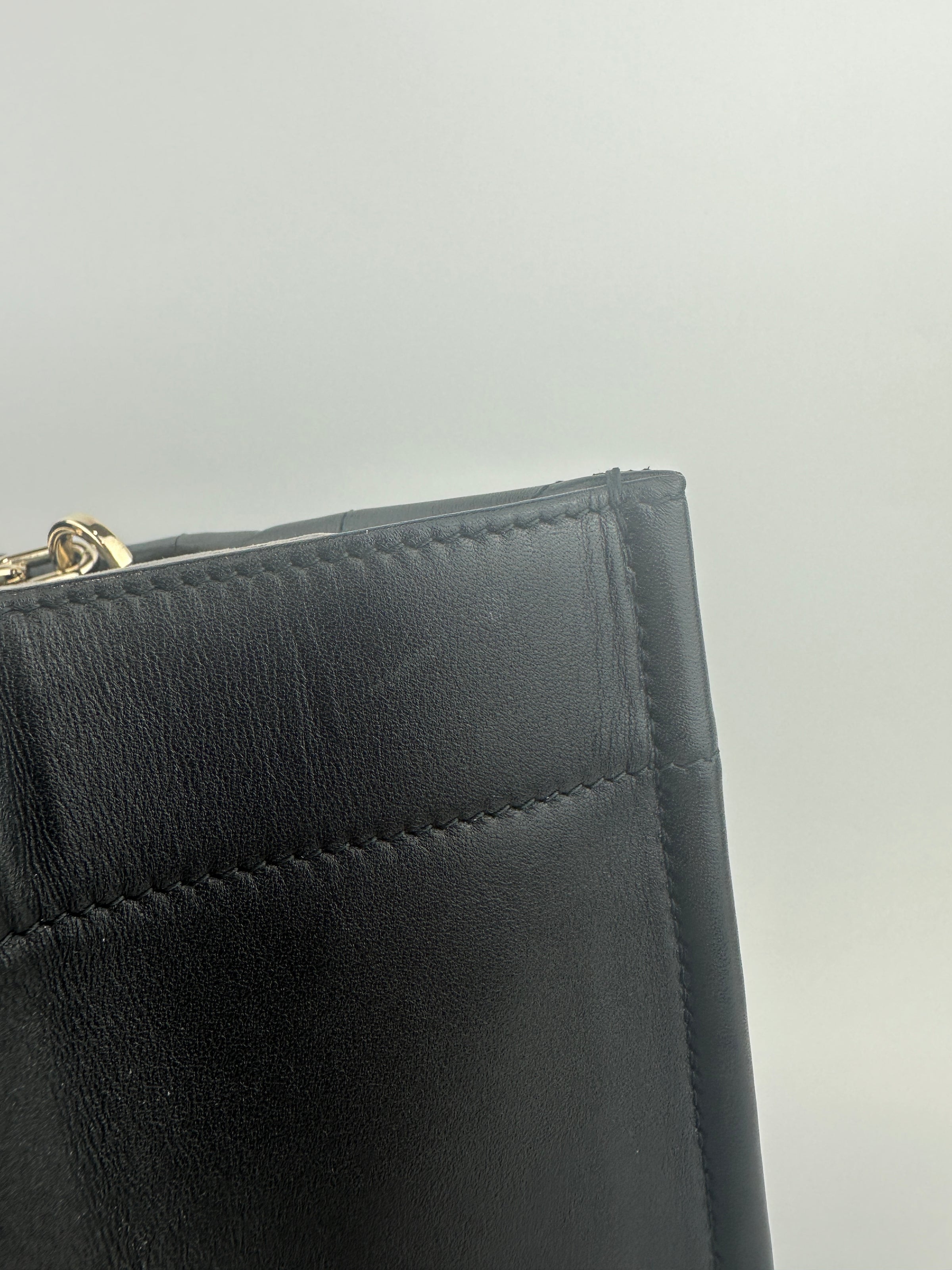 Essential Archi Black Calfskin Leather Cannage Tote Bag