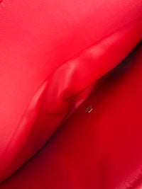 Maxi Double Flap Lambskin Red GHW