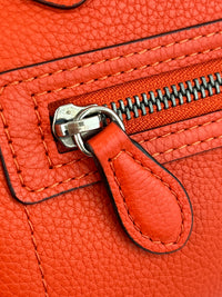 Celine Micro Luggage Tote in Vermillion (Red-Orange)