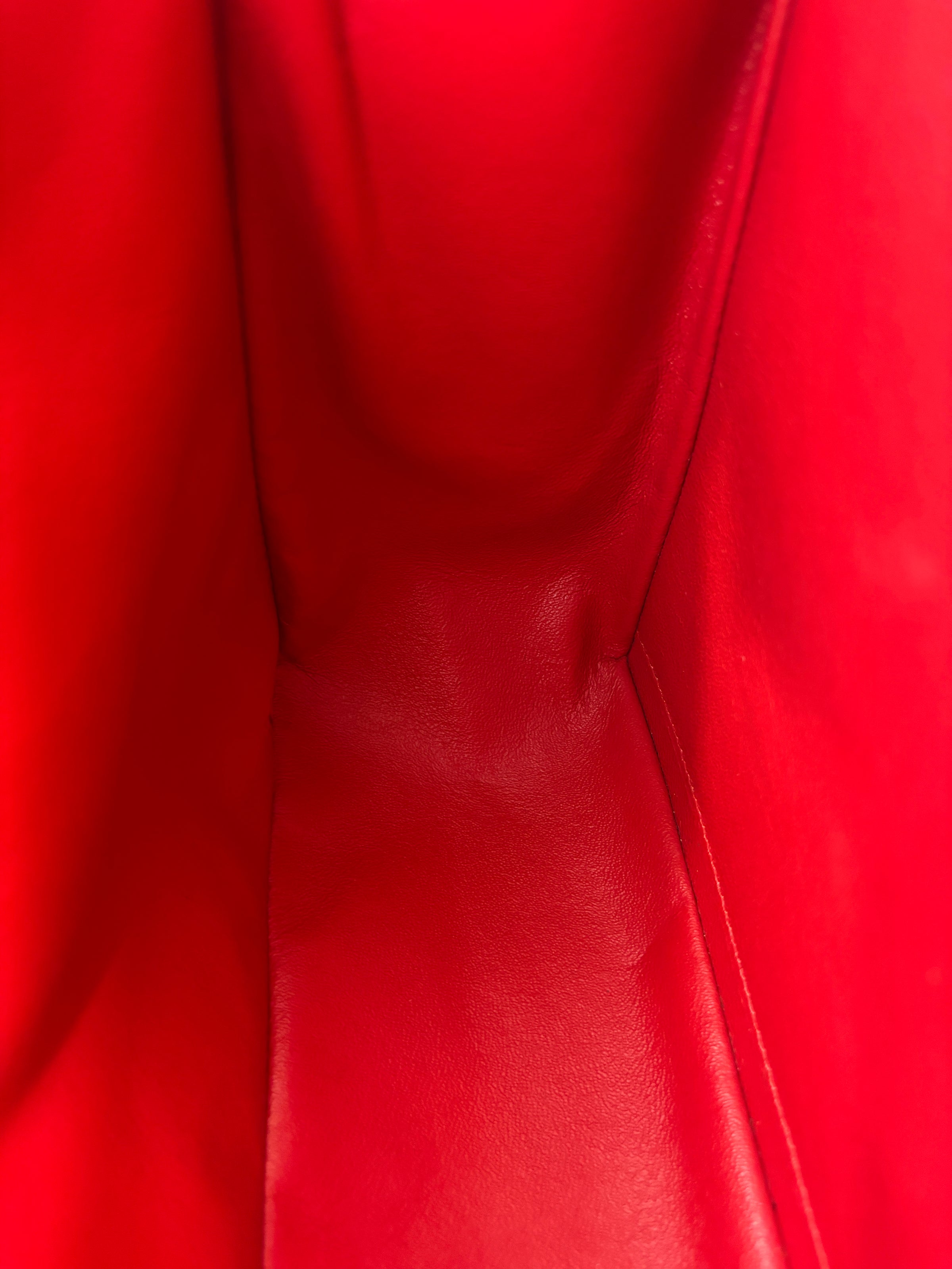 Maxi Double Flap Lambskin Red GHW