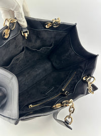 Essential Archi Black Calfskin Leather Cannage Tote Bag