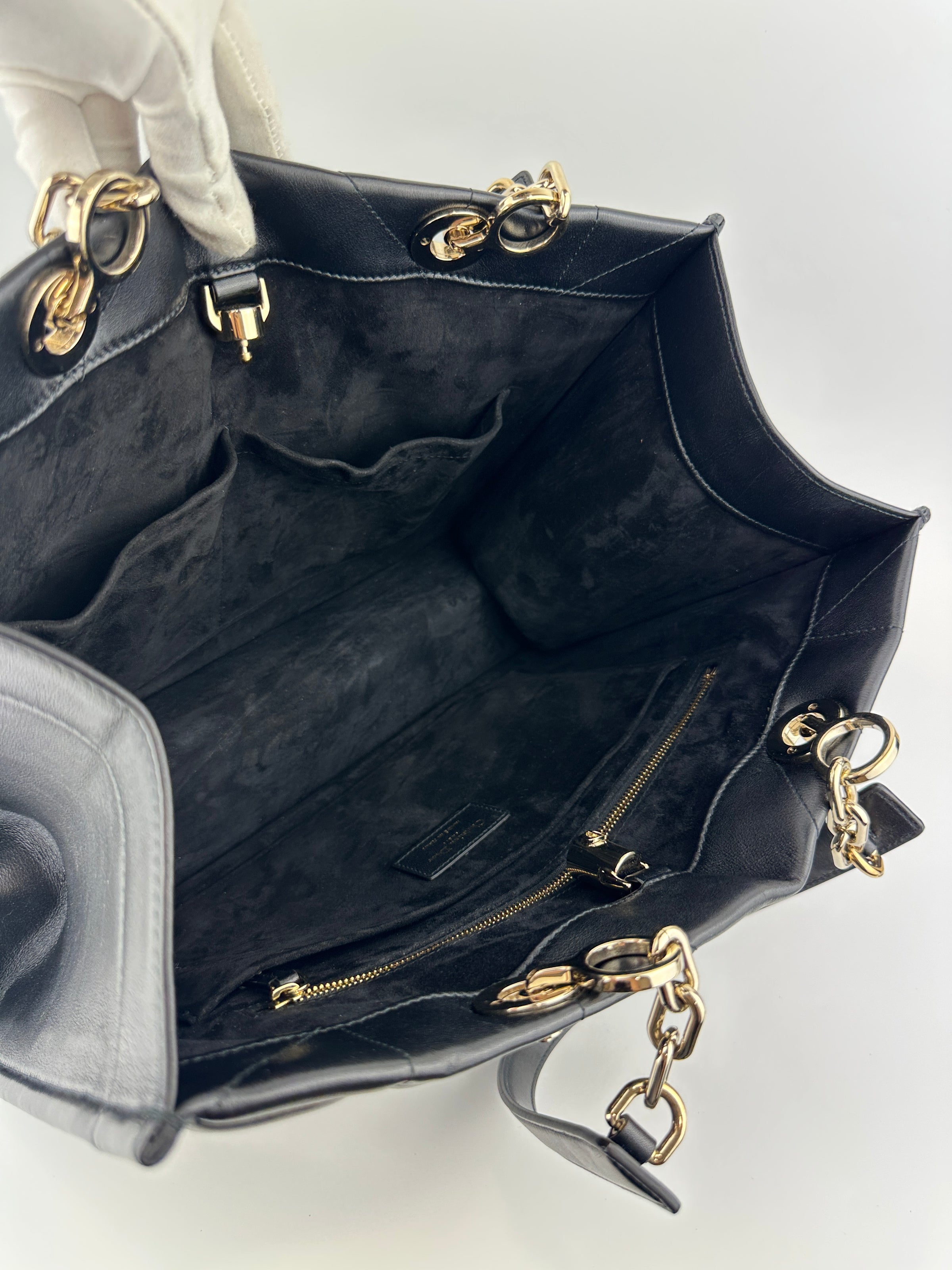 Essential Archi Black Calfskin Leather Cannage Tote Bag