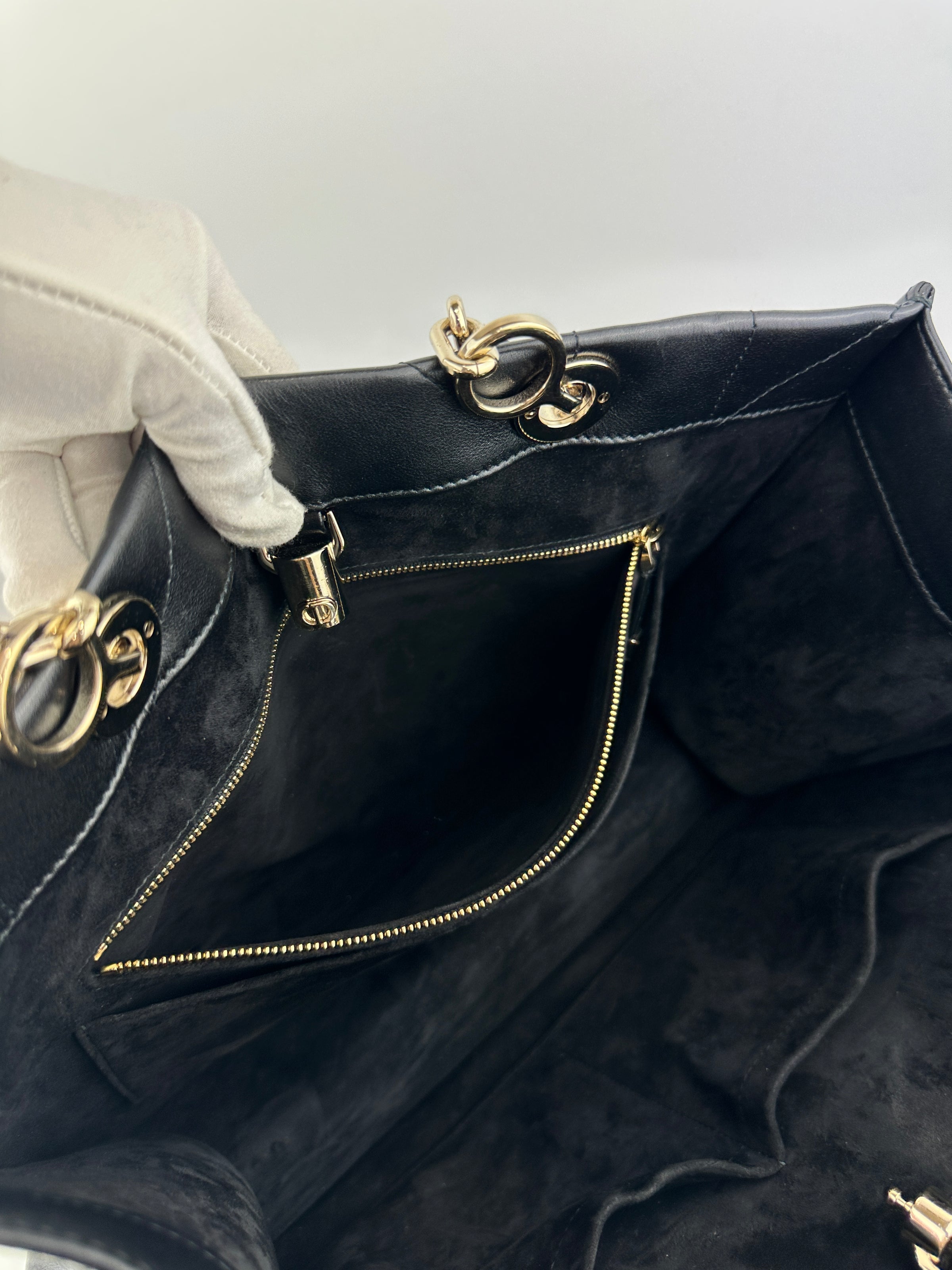 Essential Archi Black Calfskin Leather Cannage Tote Bag