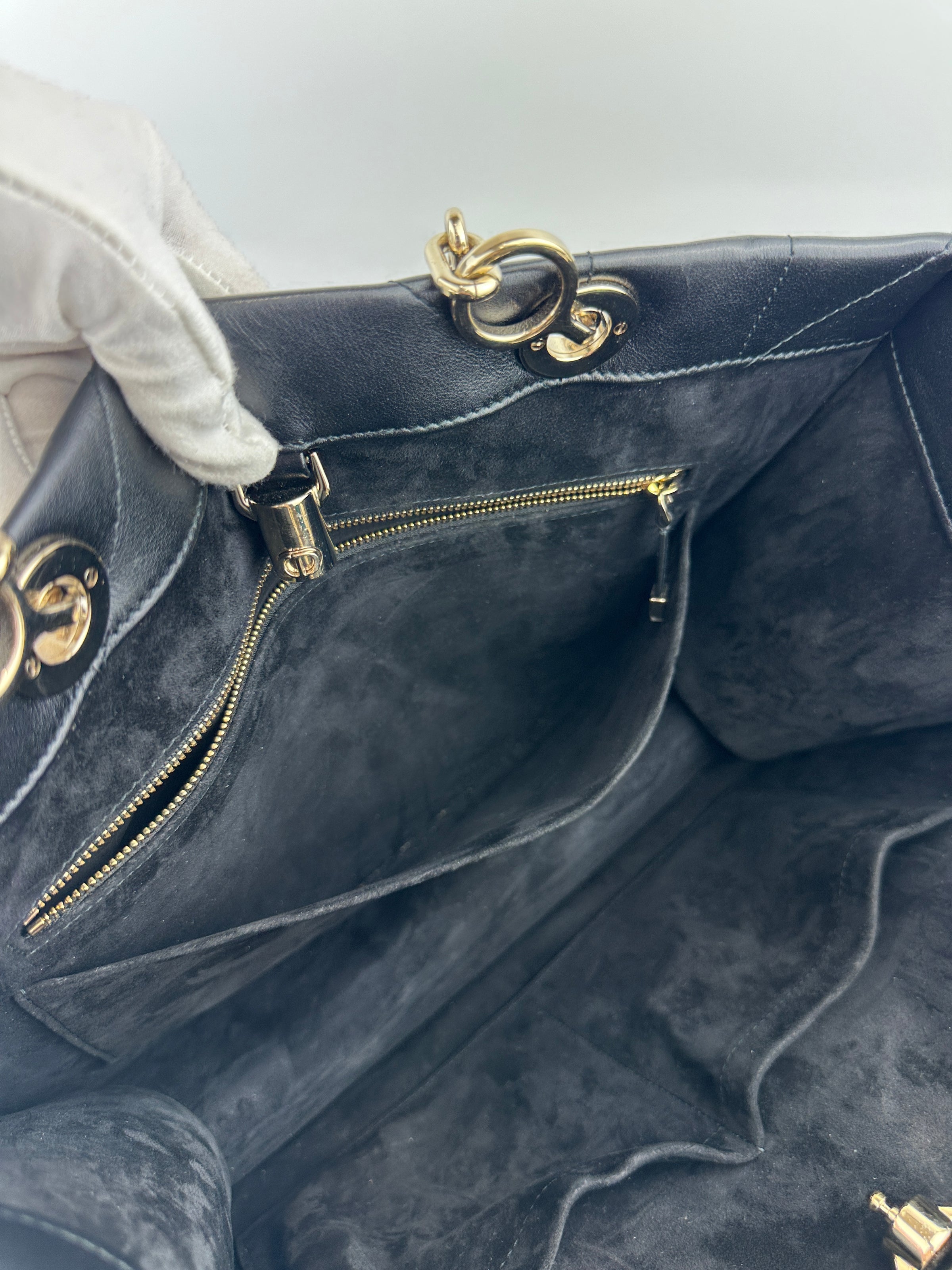 Essential Archi Black Calfskin Leather Cannage Tote Bag