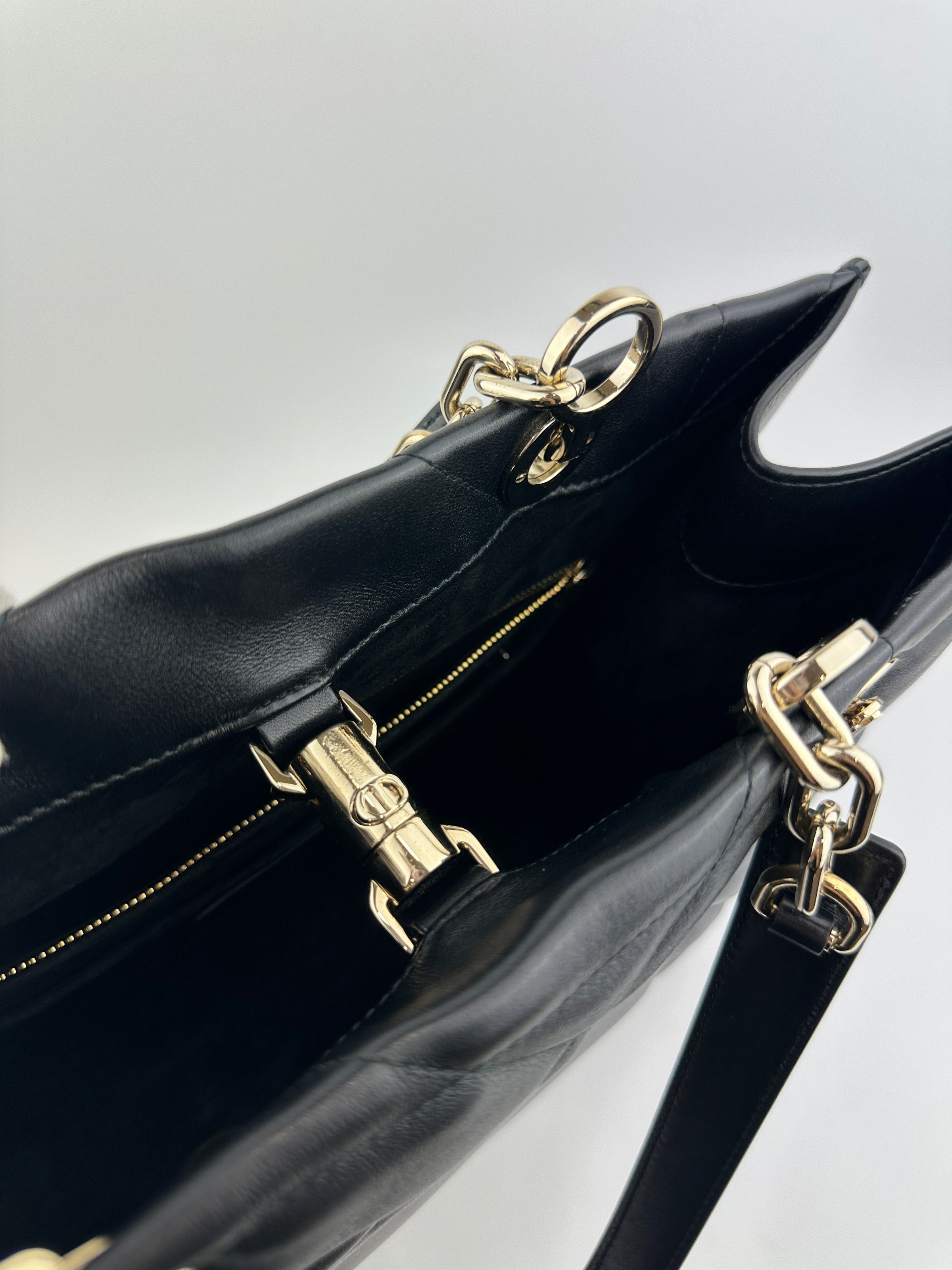 Essential Archi Black Calfskin Leather Cannage Tote Bag