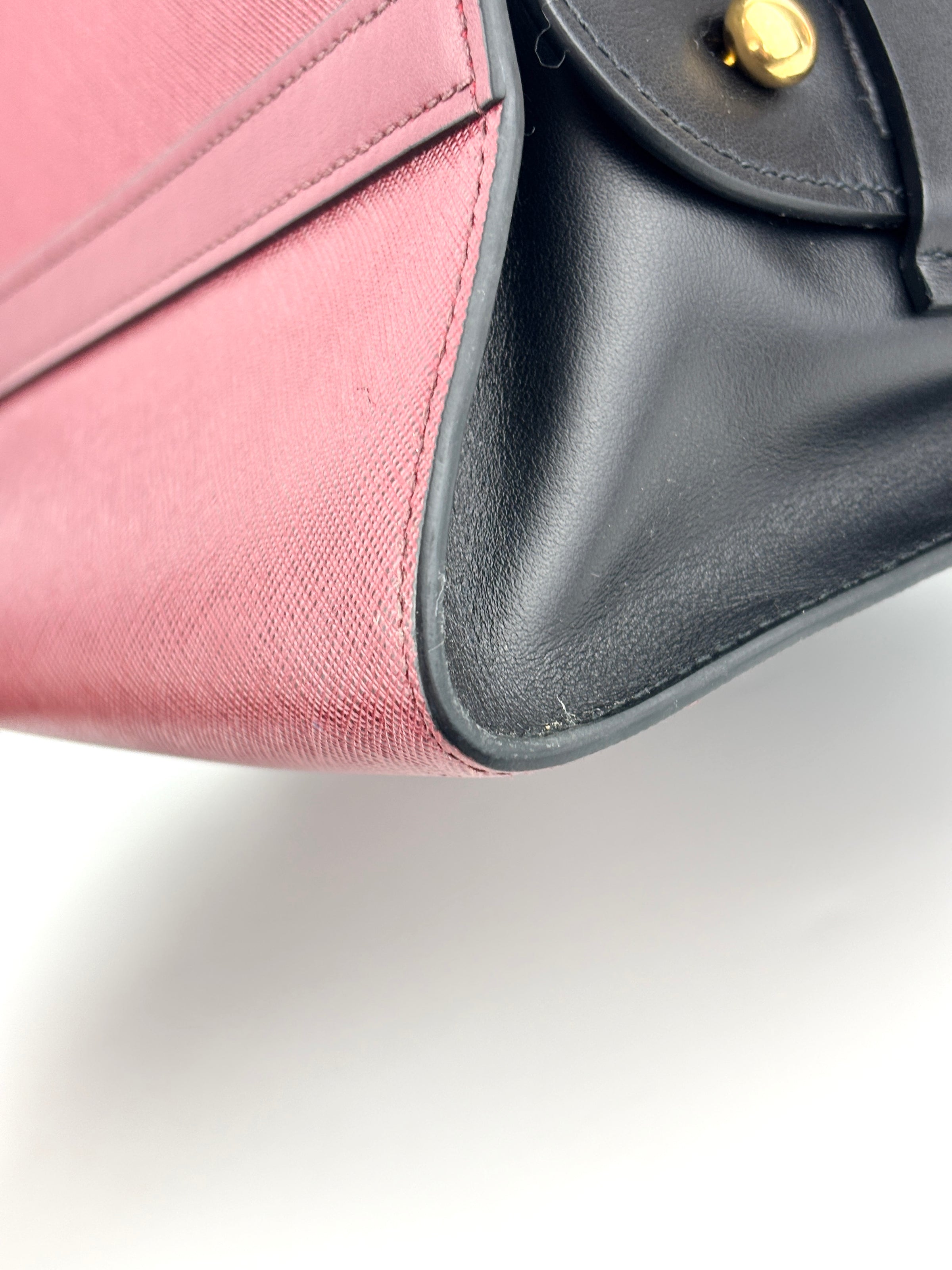 1BA046 Esplanade Satchel Red/Black Saffiano and City Calf Leather