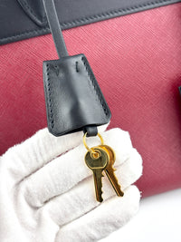 1BA046 Esplanade Satchel Red/Black Saffiano and City Calf Leather