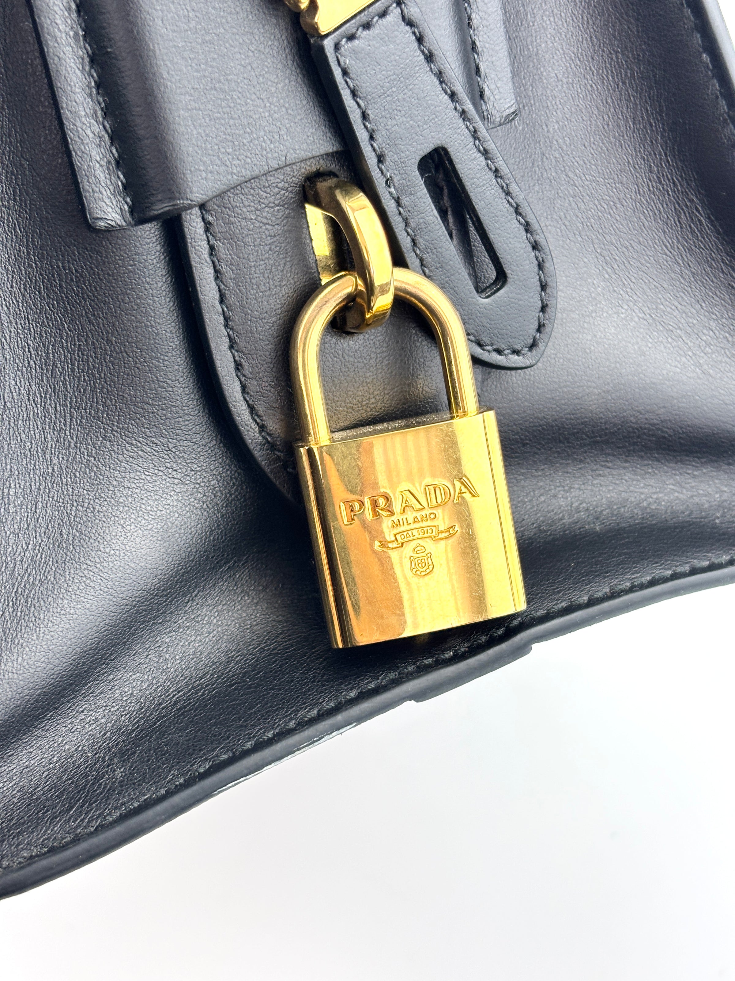 1BA046 Esplanade Satchel Red/Black Saffiano and City Calf Leather