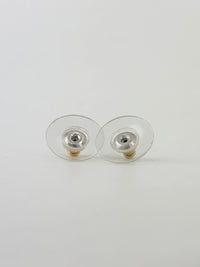 B13C Pink Flower CC Gold Metal Earrings
