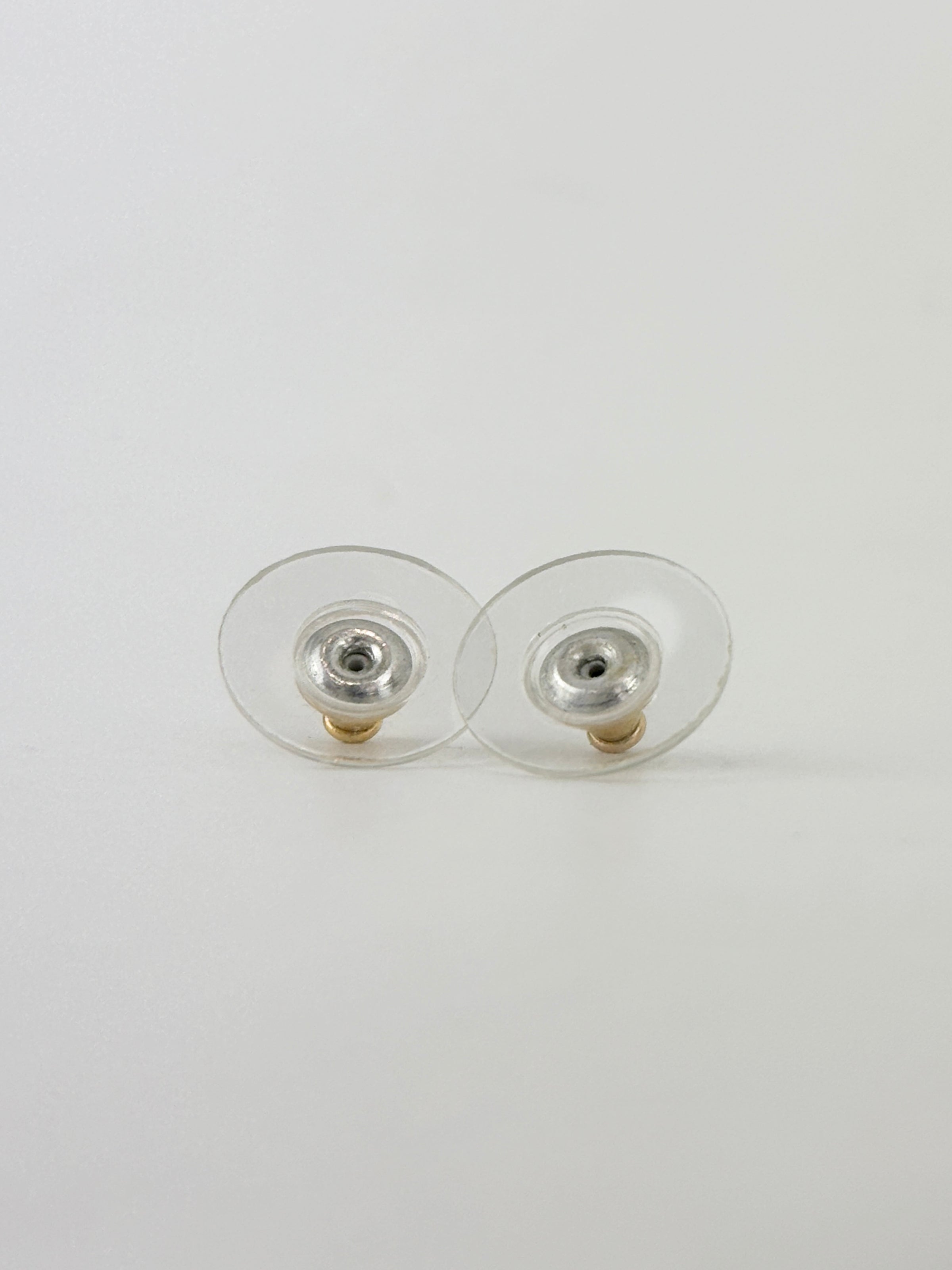B13C Pink Flower CC Gold Metal Earrings