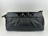 Gancini Large Flip-Lock Black Patent / Calfskin Crossbody Bag