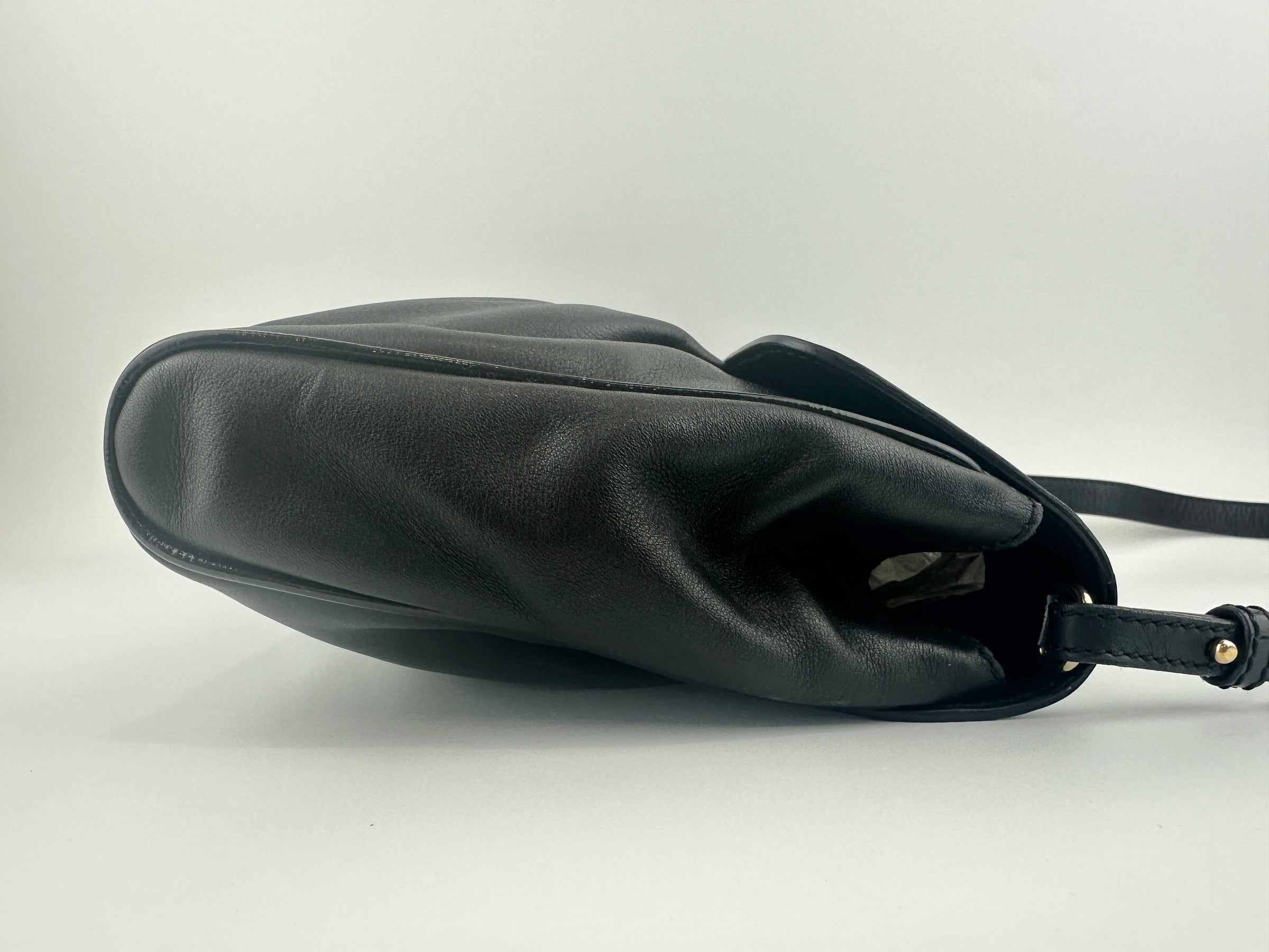 Gancini Large Flip-Lock Black Patent / Calfskin Crossbody Bag