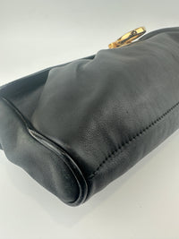 Gancini Large Flip-Lock Black Patent / Calfskin Crossbody Bag