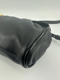 Gancini Large Flip-Lock Black Patent / Calfskin Crossbody Bag