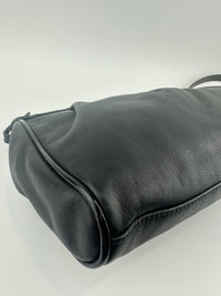 Gancini Large Flip-Lock Black Patent / Calfskin Crossbody Bag