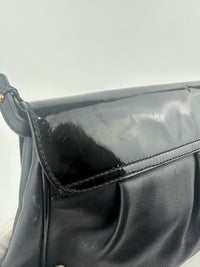 Gancini Large Flip-Lock Black Patent / Calfskin Crossbody Bag
