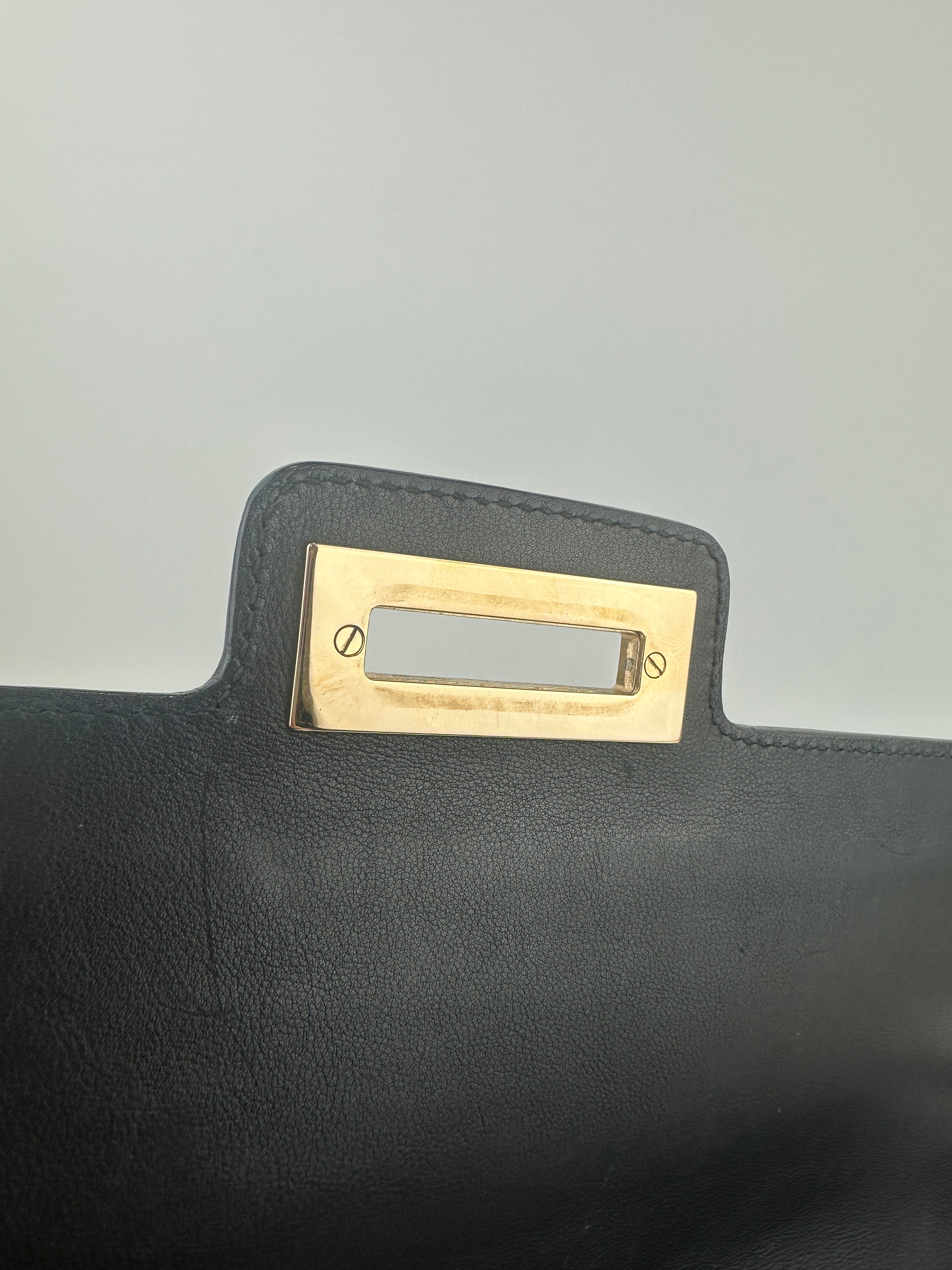 Gancini Large Flip-Lock Black Patent / Calfskin Crossbody Bag