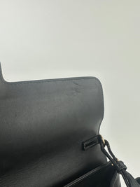 Gancini Large Flip-Lock Black Patent / Calfskin Crossbody Bag