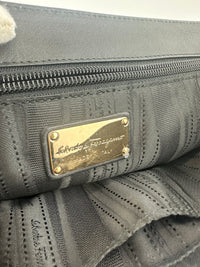 Gancini Large Flip-Lock Black Patent / Calfskin Crossbody Bag