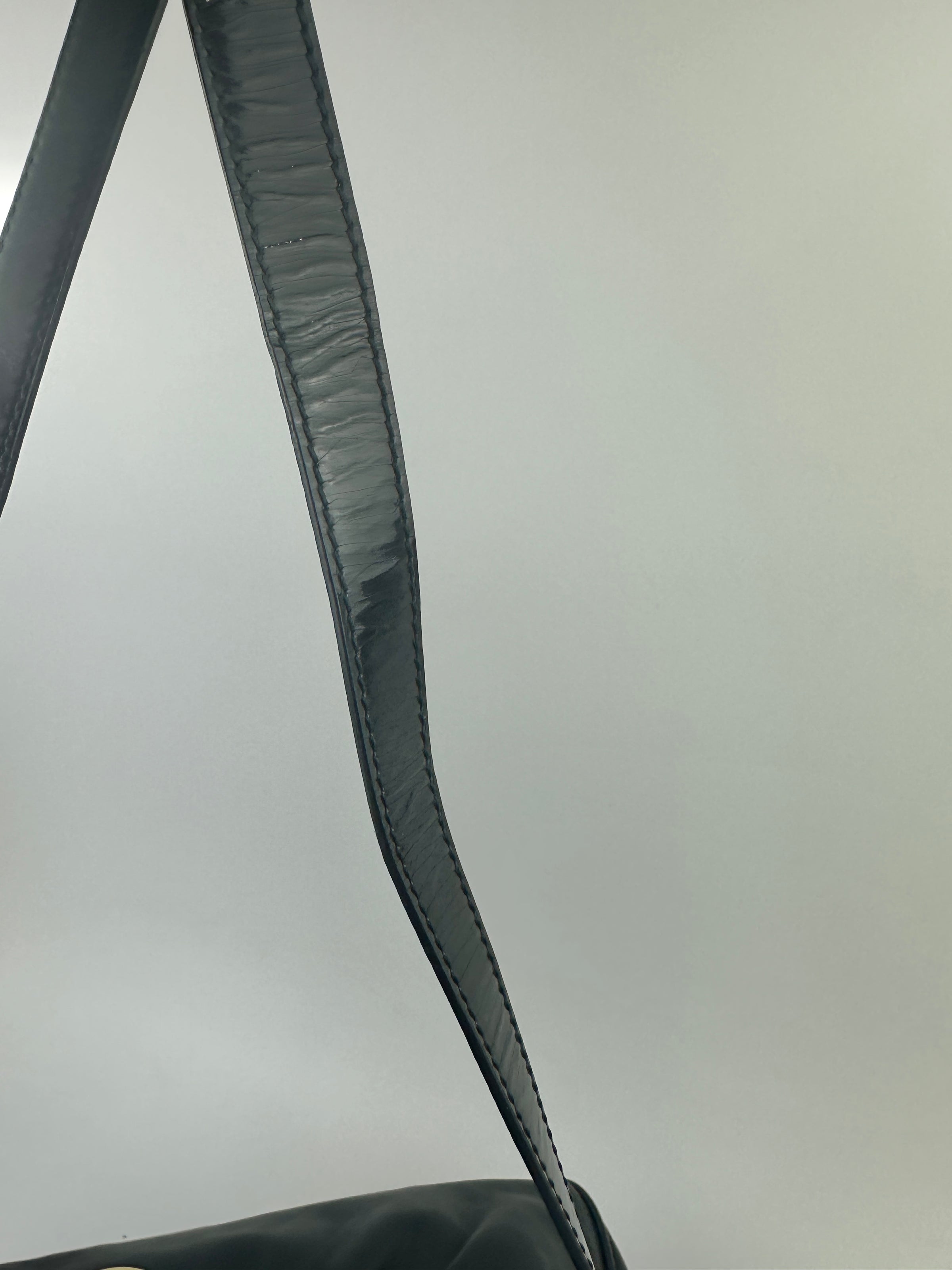 Gancini Large Flip-Lock Black Patent / Calfskin Crossbody Bag