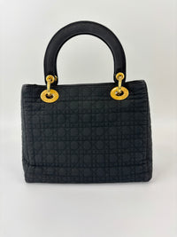 Vintage Small Lady Dior in Black Quilted Nylon