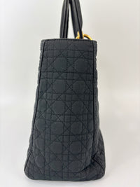 Vintage Small Lady Dior in Black Quilted Nylon