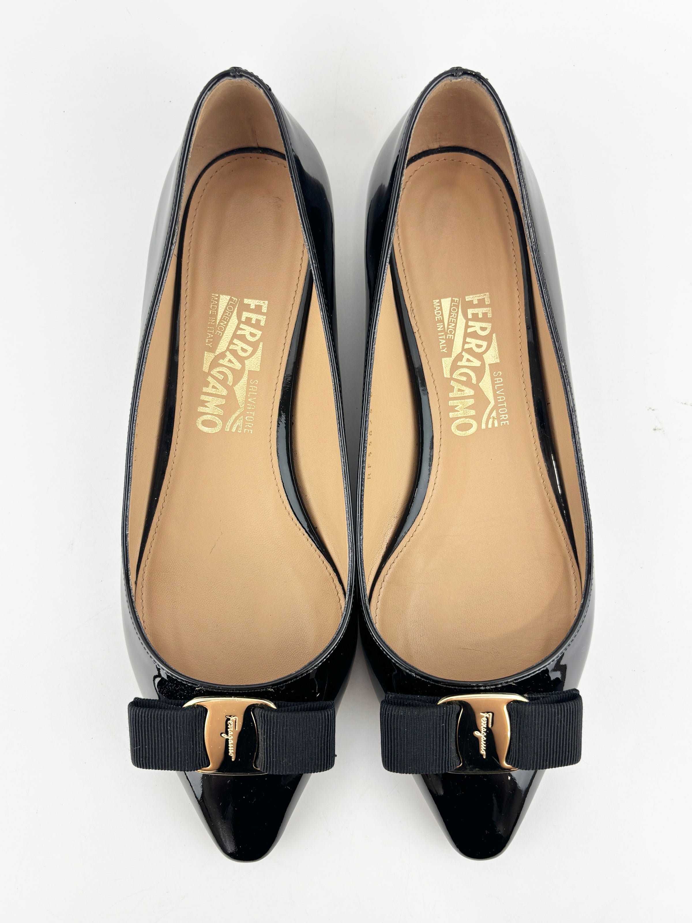 Emy Ballet Flat Black Patent Leather Size 38.5