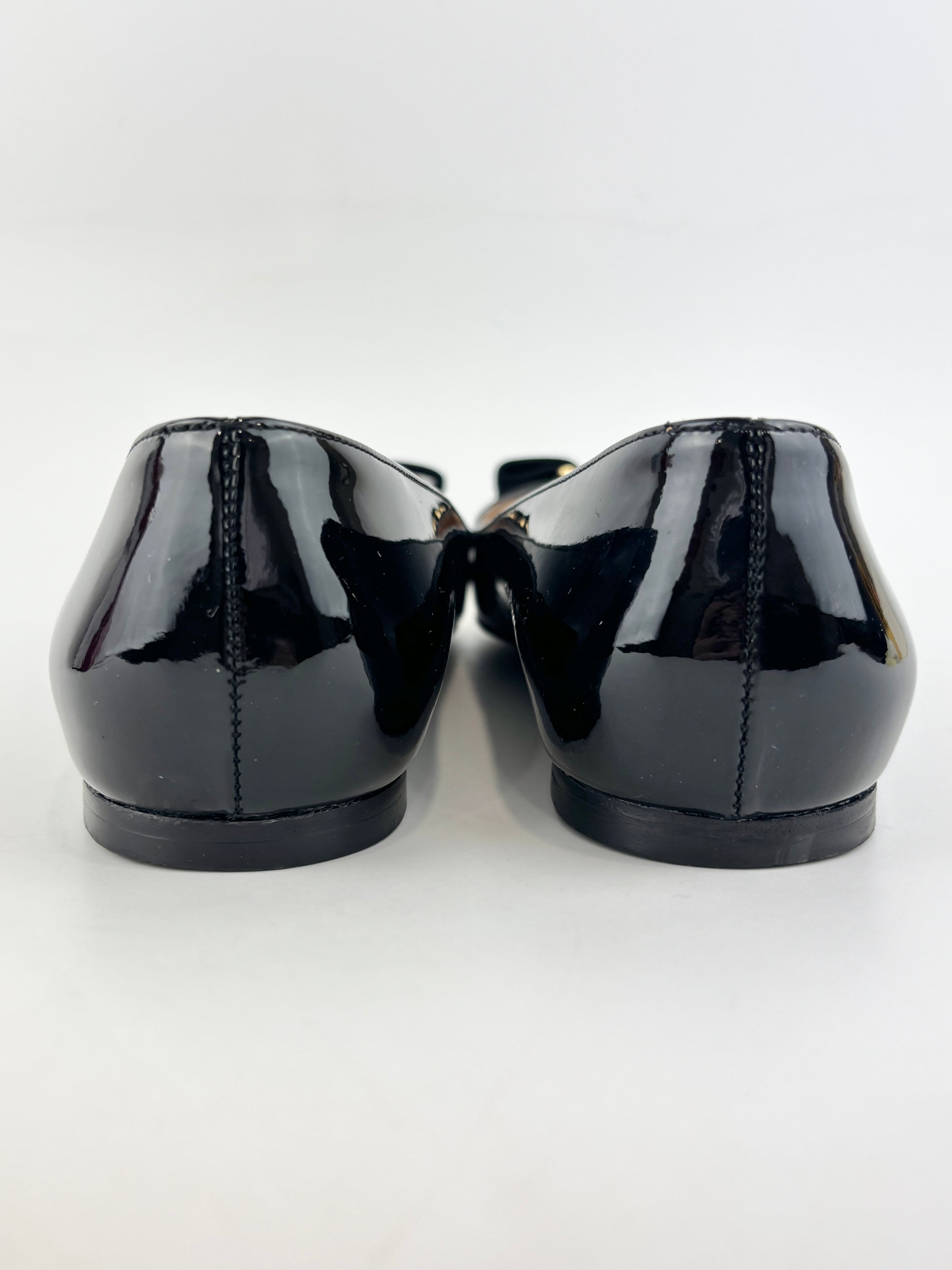 Emy Ballet Flat Black Patent Leather Size 38.5