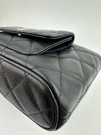 25P Polly Pocket Black Caviar Purse with Chain GHW