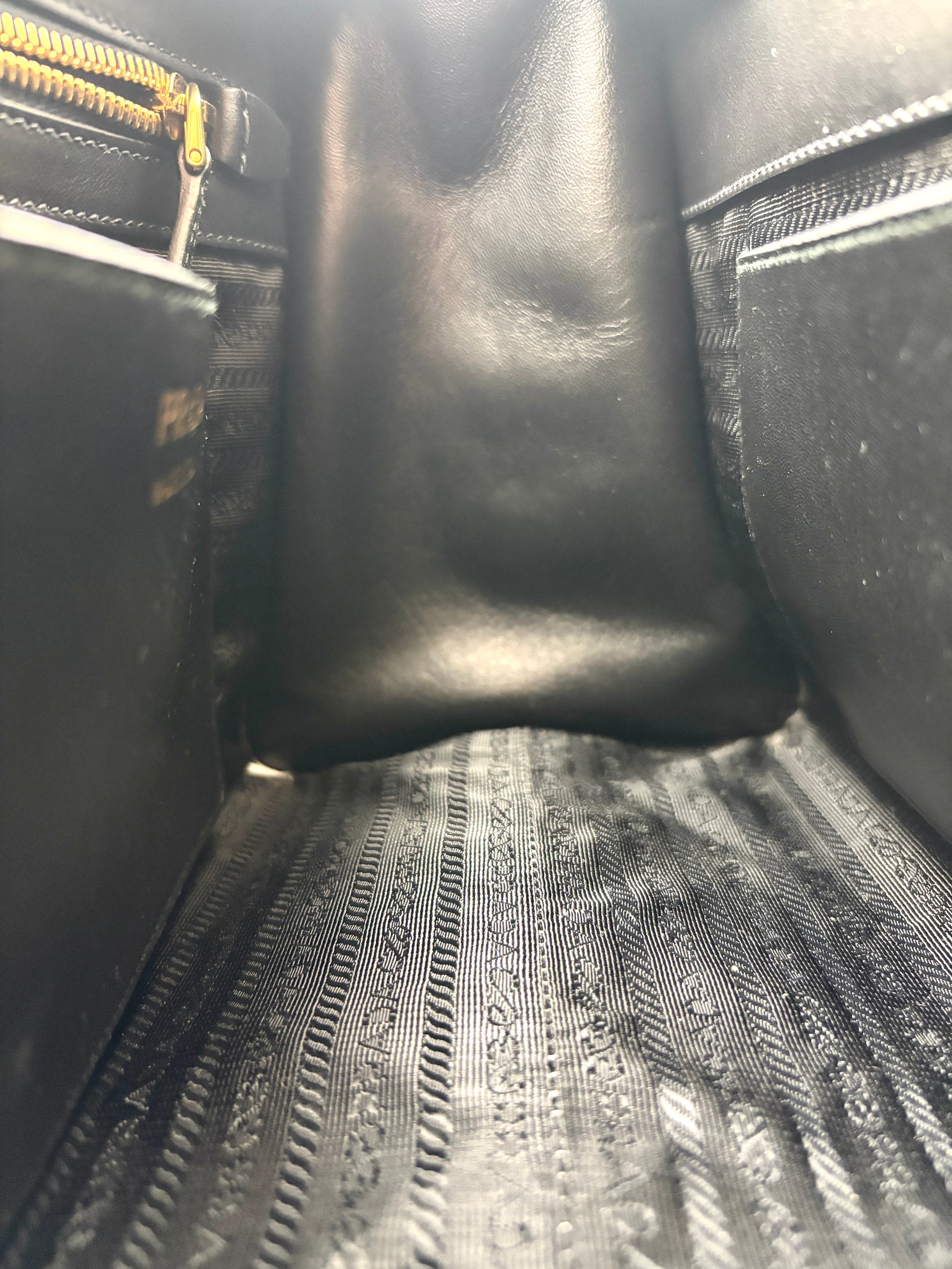 1BA046 Esplanade Satchel Red/Black Saffiano and City Calf Leather