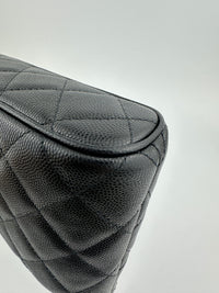 25P Polly Pocket Black Caviar Purse with Chain GHW