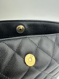 25P Polly Pocket Black Caviar Purse with Chain GHW