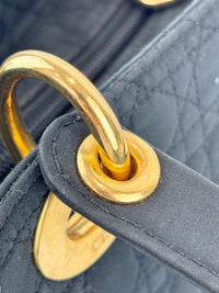 Vintage Small Lady Dior in Black Quilted Nylon