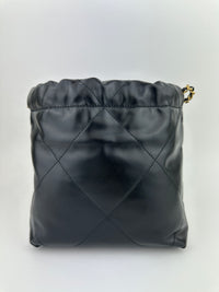 Mini 22 Black Shiny Calfskin & Gold-Tone Metal