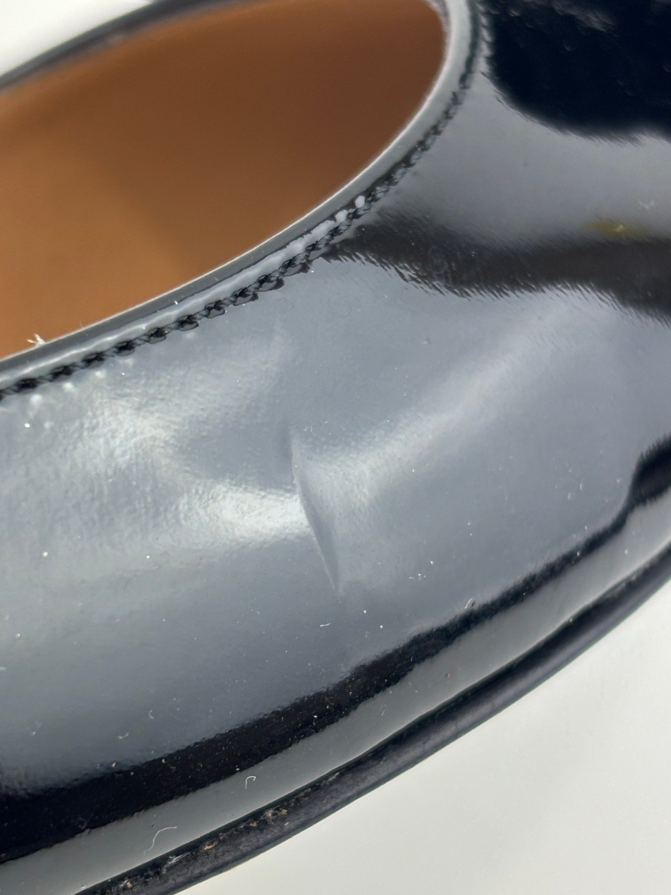 Emy Ballet Flat Black Patent Leather Size 38.5