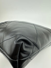 Mini 22 Black Shiny Calfskin & Gold-Tone Metal