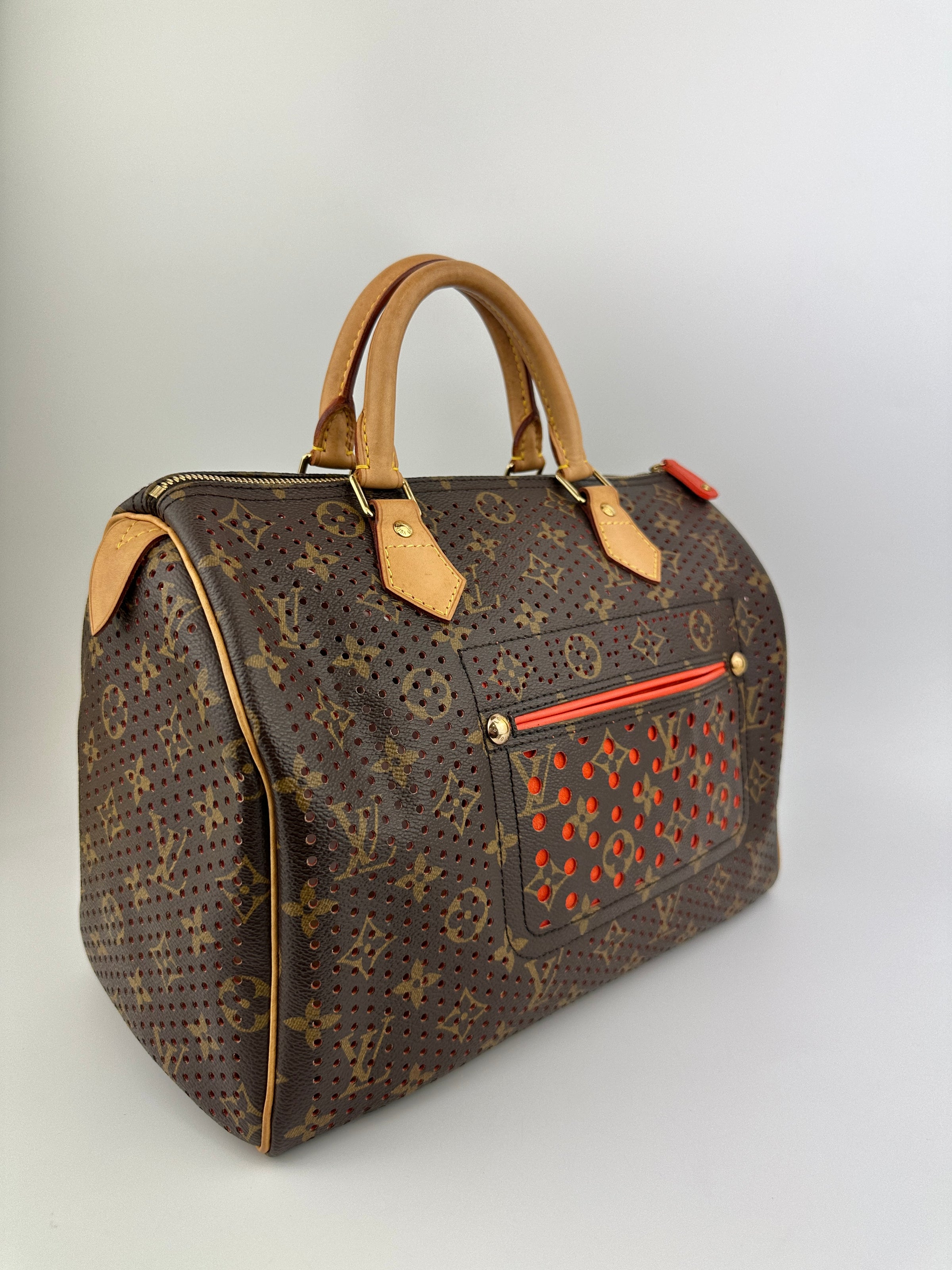 Limited Edition Speedy 30 Monogram Perforated Orange Bag