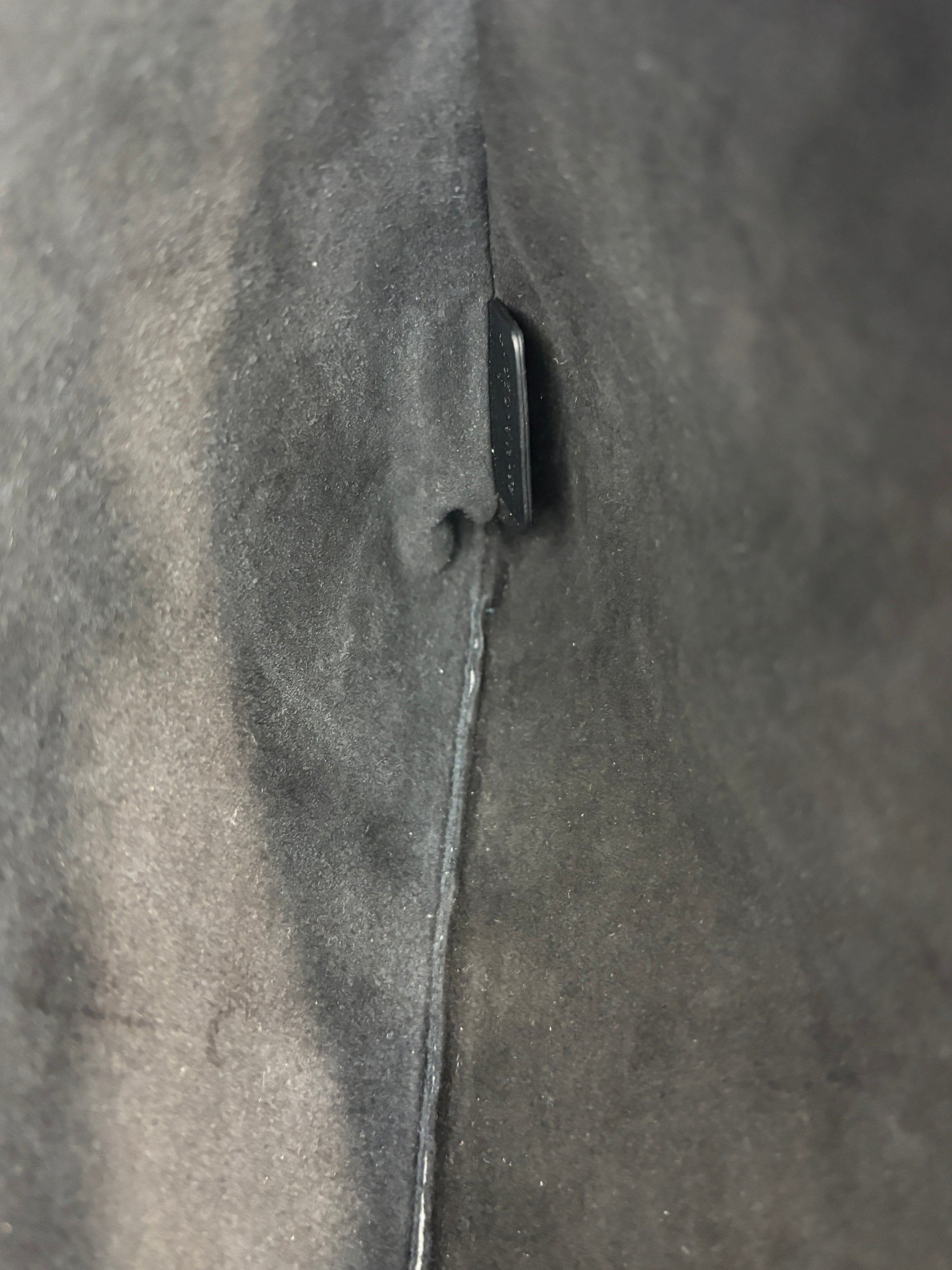Smooth Calfskin Stripe Zip Clutch in Black