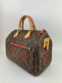 Limited Edition Speedy 30 Monogram Perforated Orange Bag